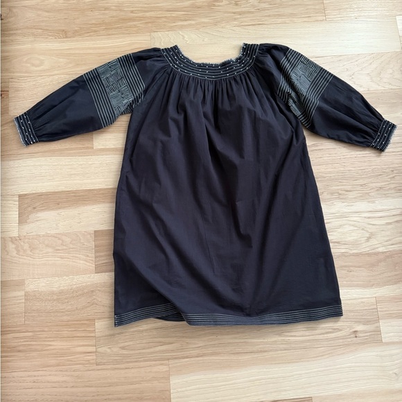 Velvet By Graham & Spencer Boho Peasant Cotton Beaded Smock Tunic Dress Size S - Picture 10 of 13